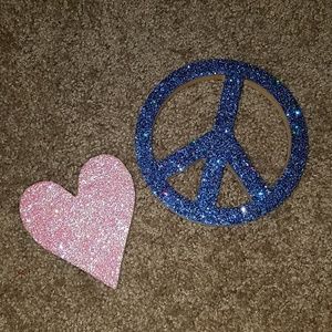 Peace and heart wall decor